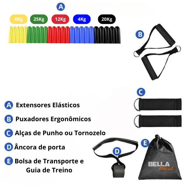 Kit de Elásticos para Treinar - compre 5 leve 11! - Bella Brasil
